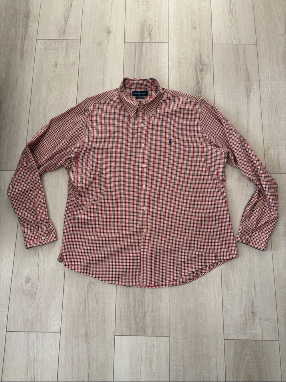 Polo by Ralph Lauren orange Plaid Button-Down Shirt XXL